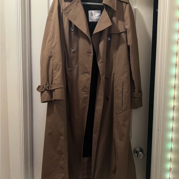 London Fog Classic Double Breasted Tan Trench Coat Size 10 TALL - Picture 1 of 10